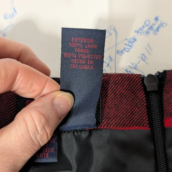 Ralph Lauren Red and Black Checkered Pencil Skirt - Picture 6 of 7